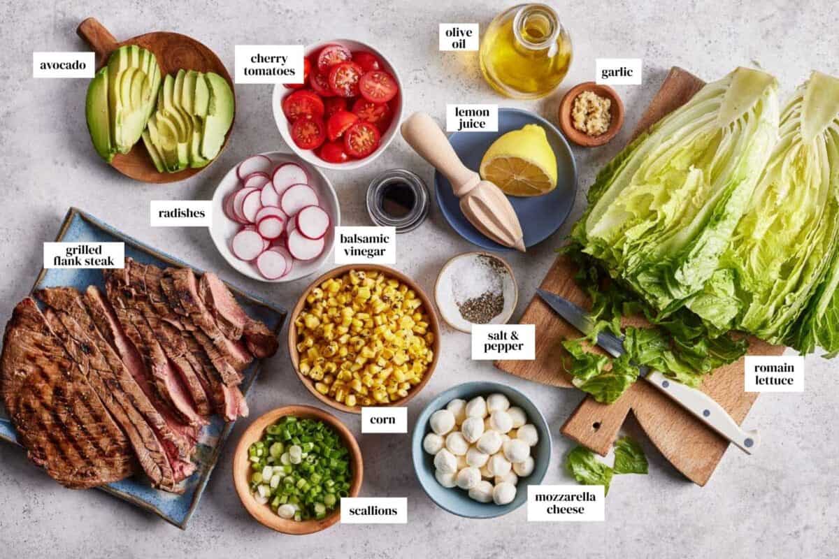 Ingredients for the recipe from the top view.