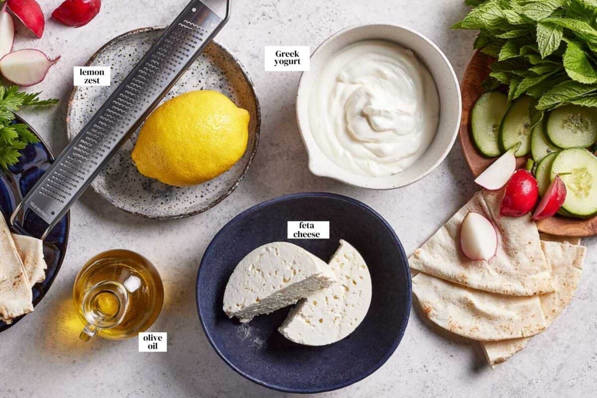 Ingredients for the recipe from the top view.