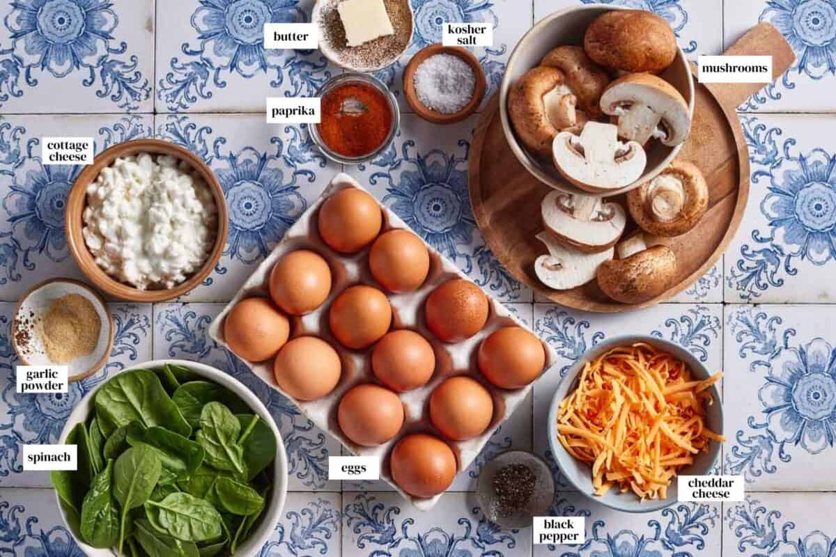 Ingredients for the recipe from the top view.