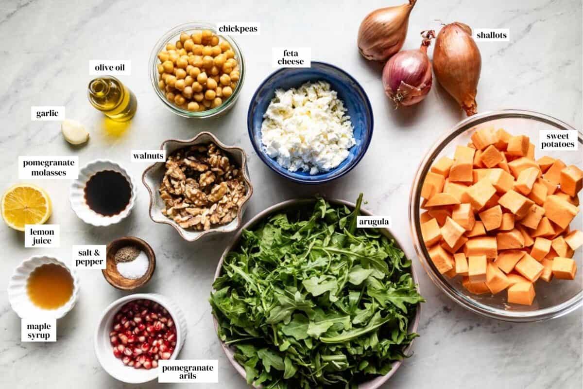 Ingredients for the recipe from the top view.