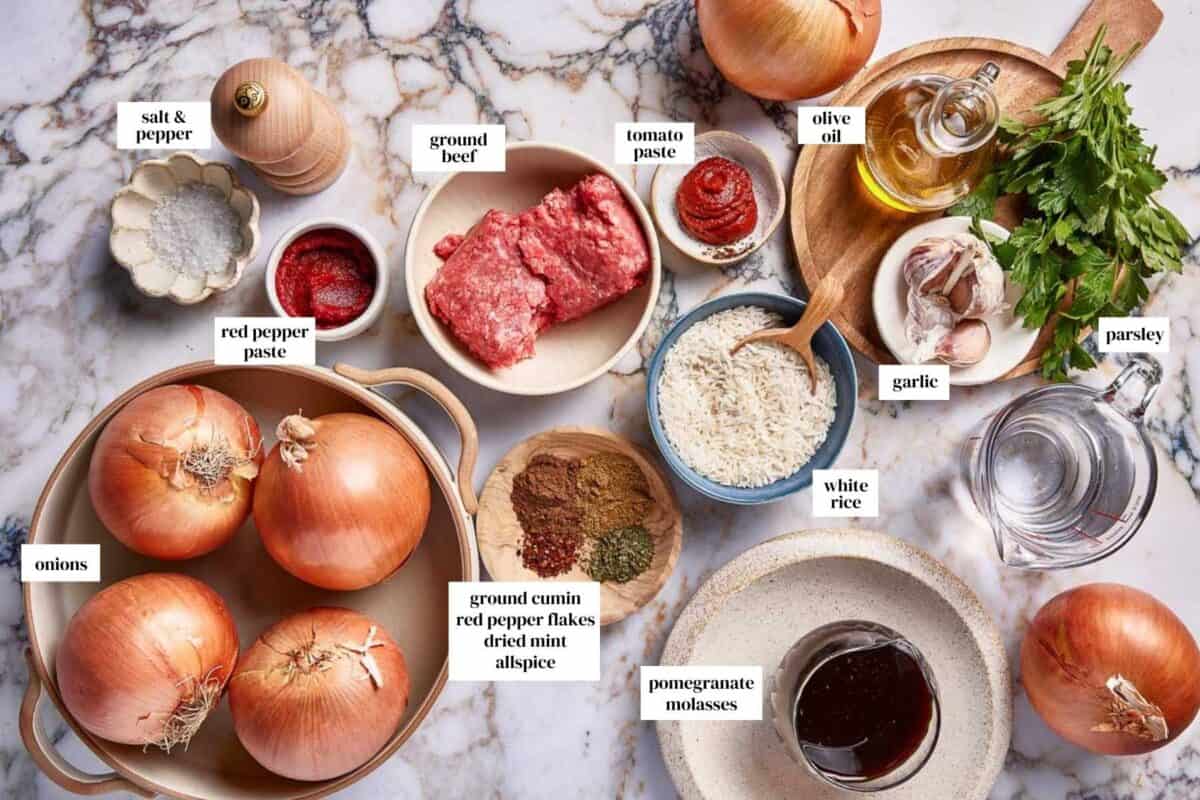 Ingredients for the recipe from the top view.