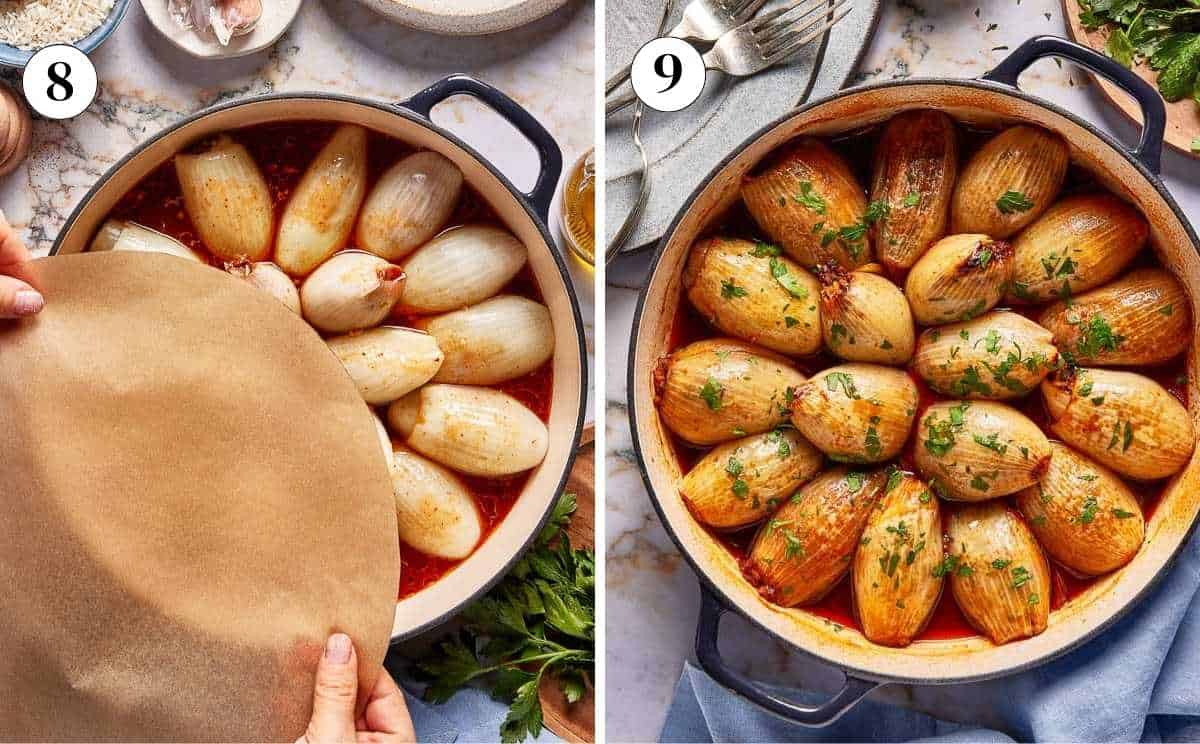 Stuffed roasted before and after they are baked.